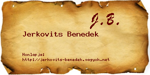 Jerkovits Benedek névjegykártya