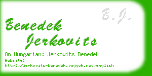 benedek jerkovits business card